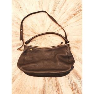 Black J.Crew Pebbled Leather Shoulder Bag